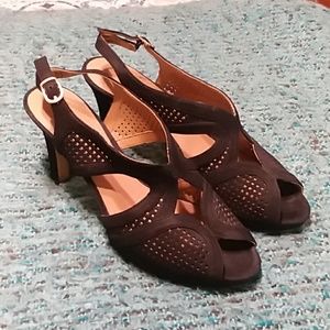 Clarks Artisan Black Cutout Heels